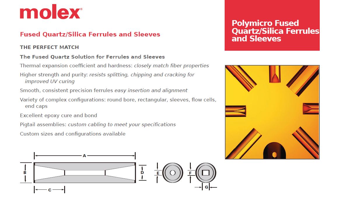 Polymicro Fused Quartz/Silica Ferrules and Sleeves - (주)비엠레이저솔루션