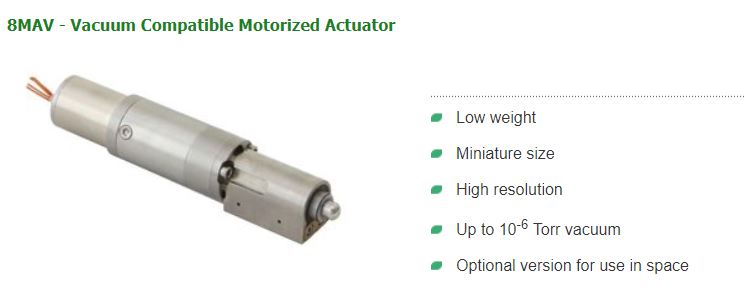 8MAV - Vacuum Compatible Motorized Actuator - (주)비엠레이저솔루션